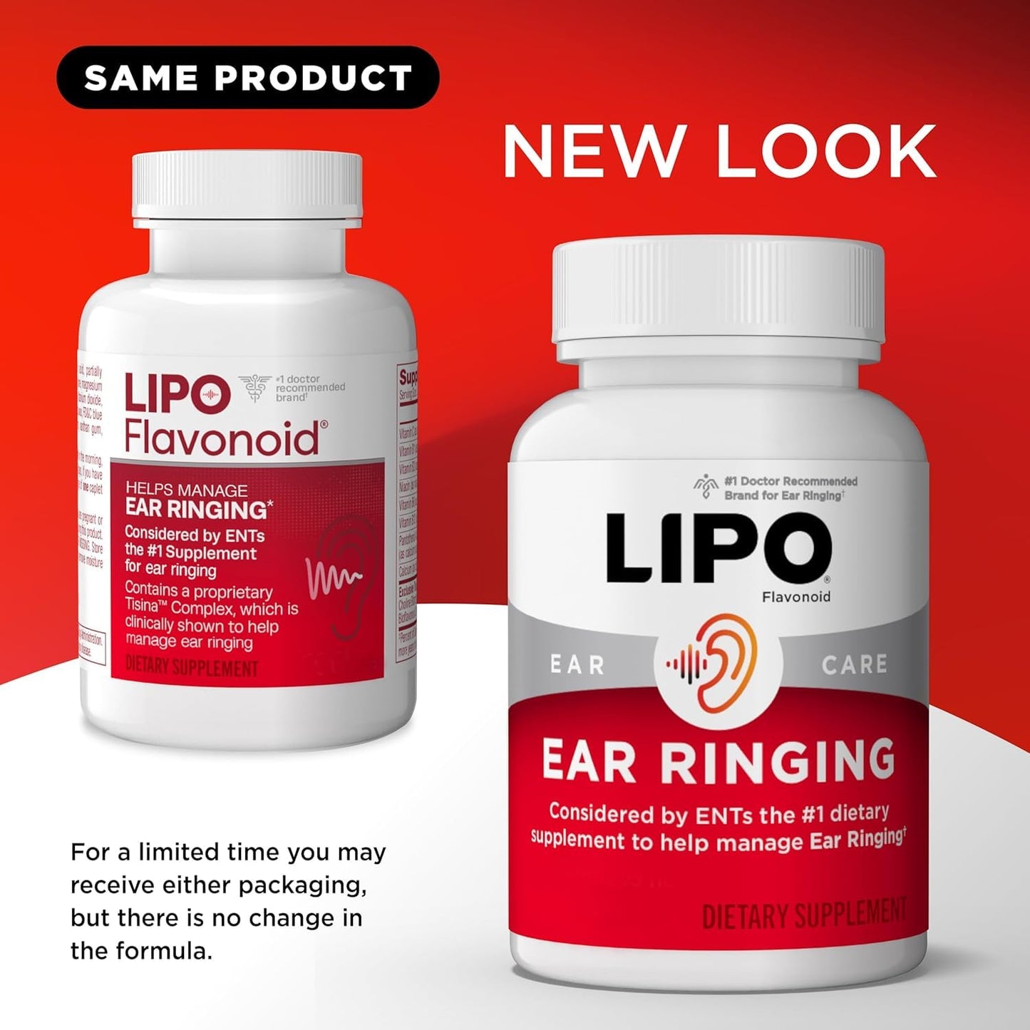 Lipo-Flavonoid Ear Ringing Relief Supplement Caplets 150