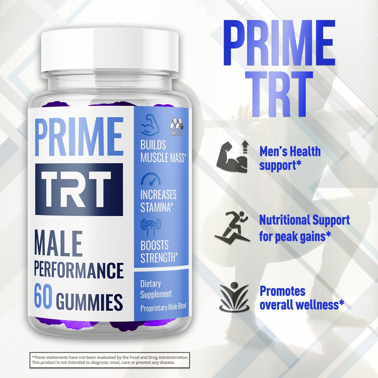 MJO Prime TRT Gummies, 120 Gummies