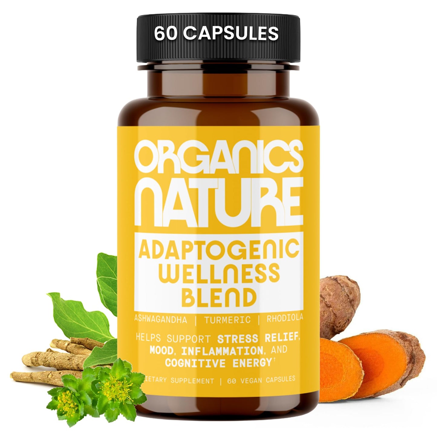 ORGANICS NATURE Adaptogenic Wellness Blend Capsules, 60 Capsules