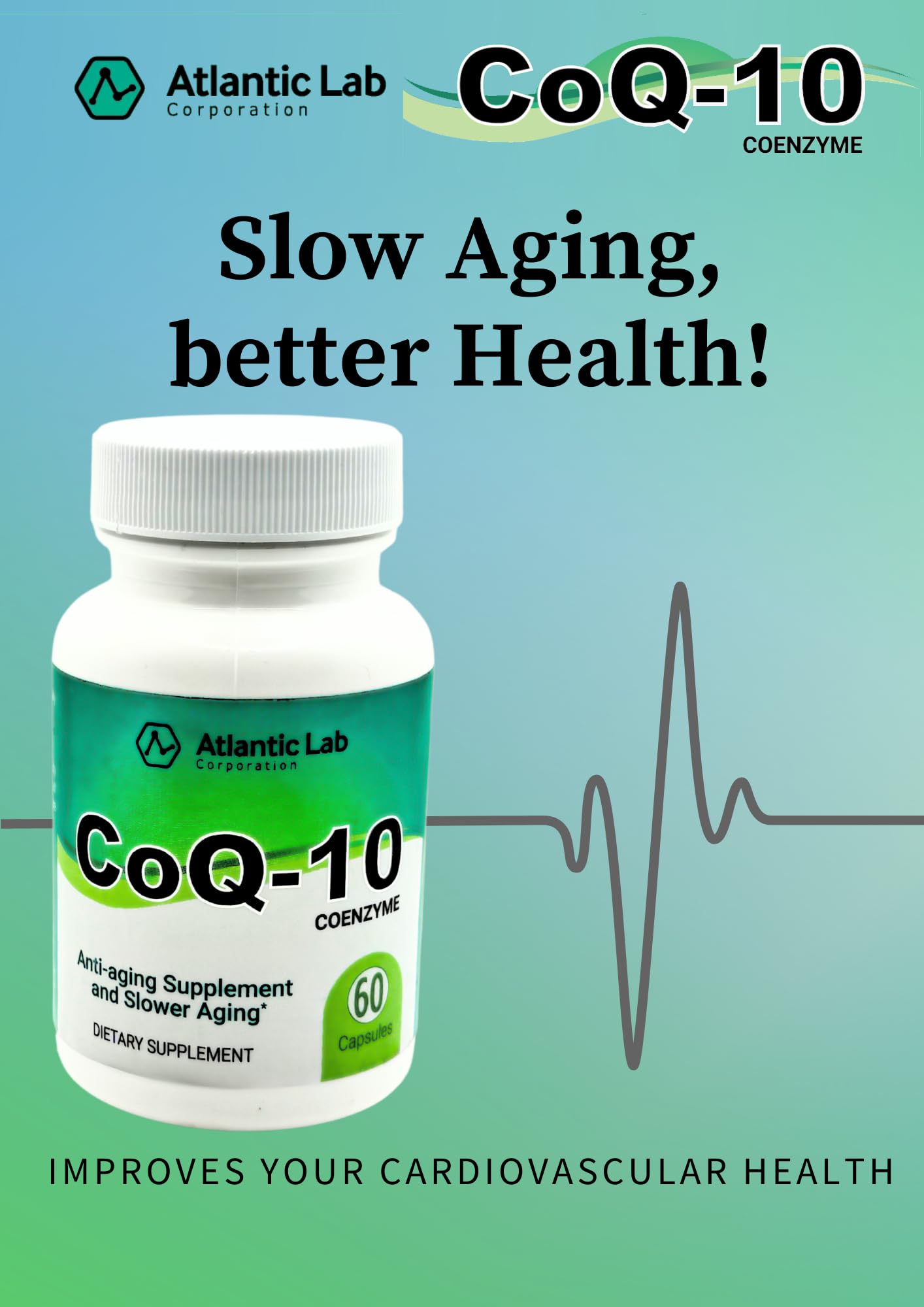 Atlantic Lab Corporation Coenzyme Q-10 Fast Absorption Capsules, 60 Count