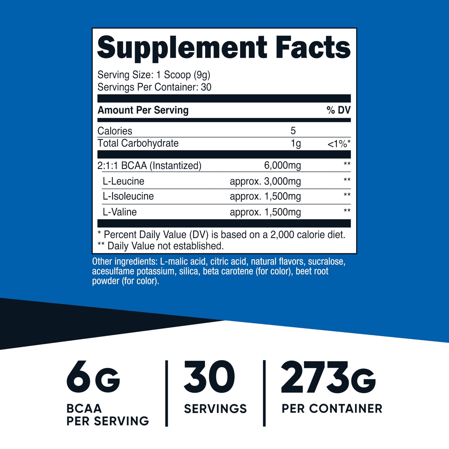 Nutricost BCAA Powder 2:1:1 Peach Pear, 9.6 Ounce
