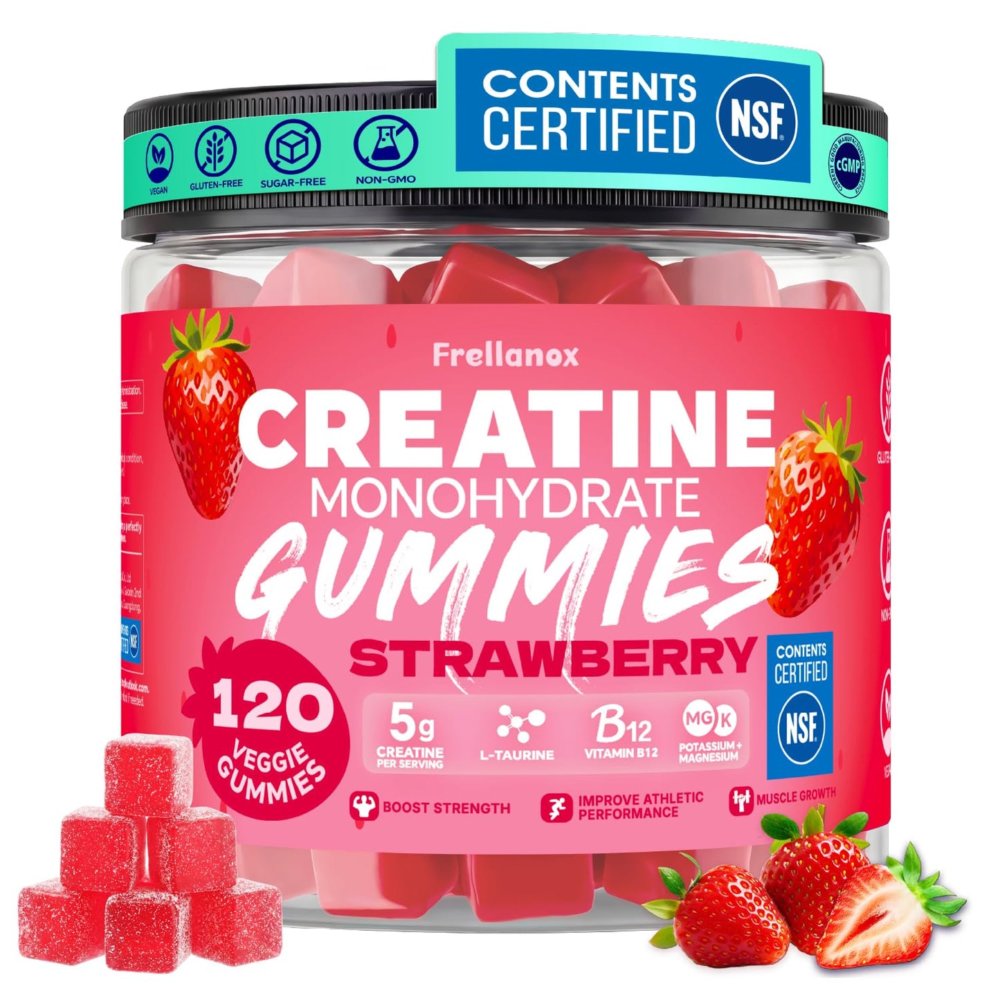 Frellanox Creatine Monohydrate Gummies 120 Count