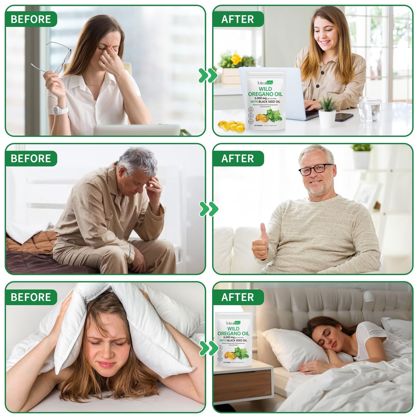 APCKFLEE Oil of Oregano Softgels 6000mg Capsule 120 Count