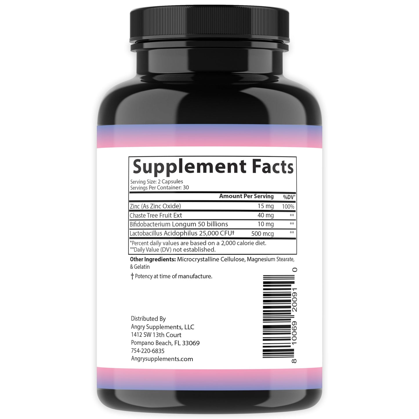 Angry Supplements Pretty Probiotics for Women – Beauty & Wellness Blend to Support Hair, Skin, Nail & Gut Health: Zinc, Chaste Tree Fruit, Bifidobacterium & Lactobacillus – 60 Capsules