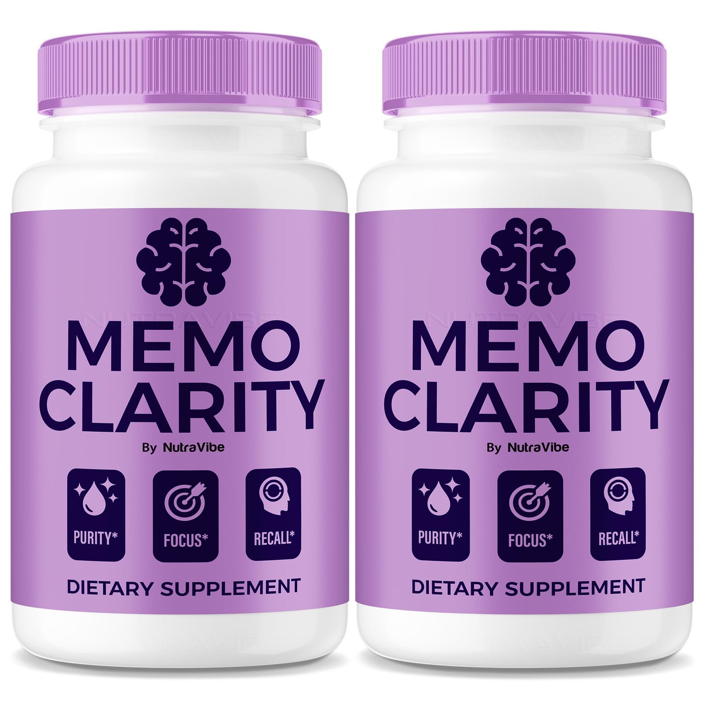 NutraVibe Memo Clarity Brain and Memory Support 120 Capsules