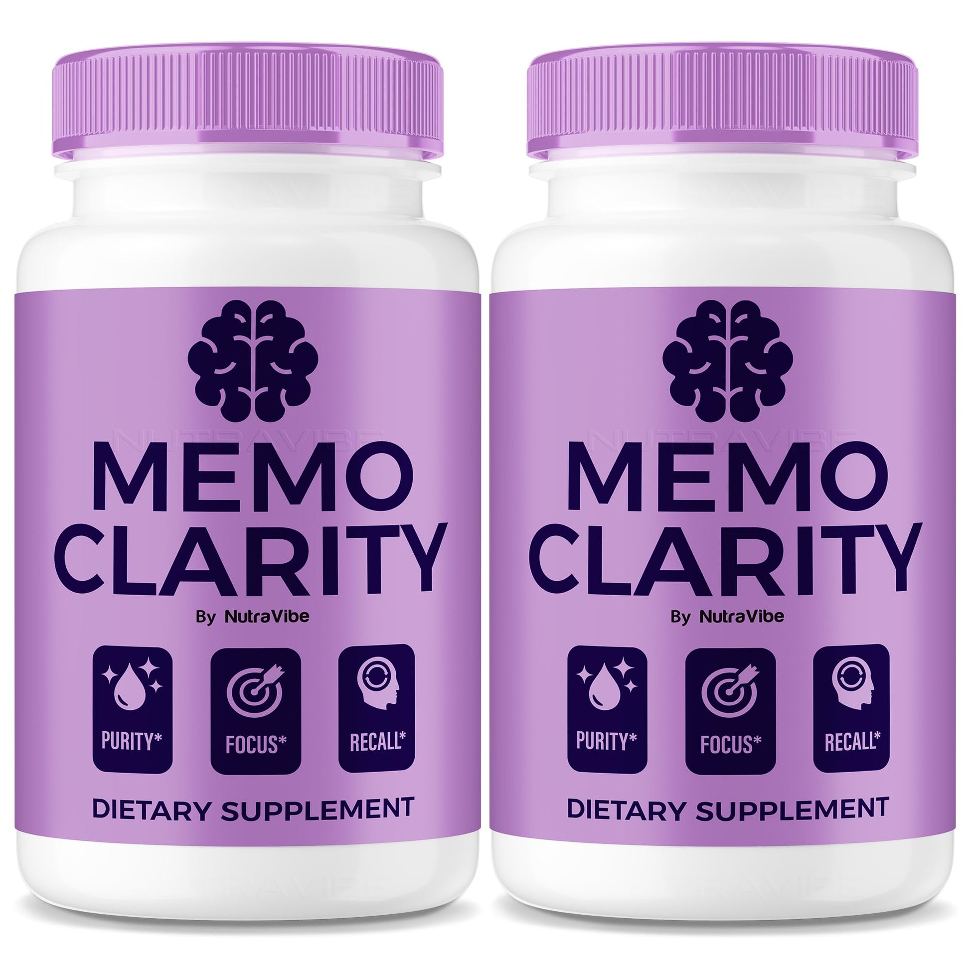 NutraVibe Memo Clarity Brain and Memory Support 120 Capsules