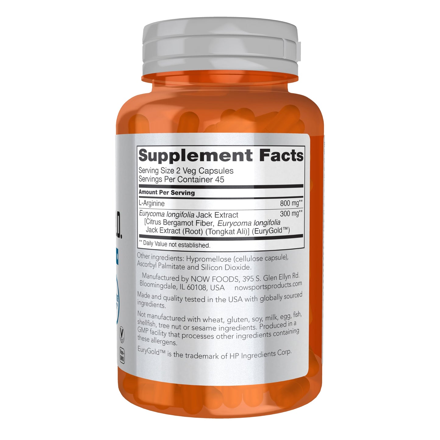 NOW Foods TestoJack N.O. L-Arginine Tongkat Ali Capsule, 90 Count