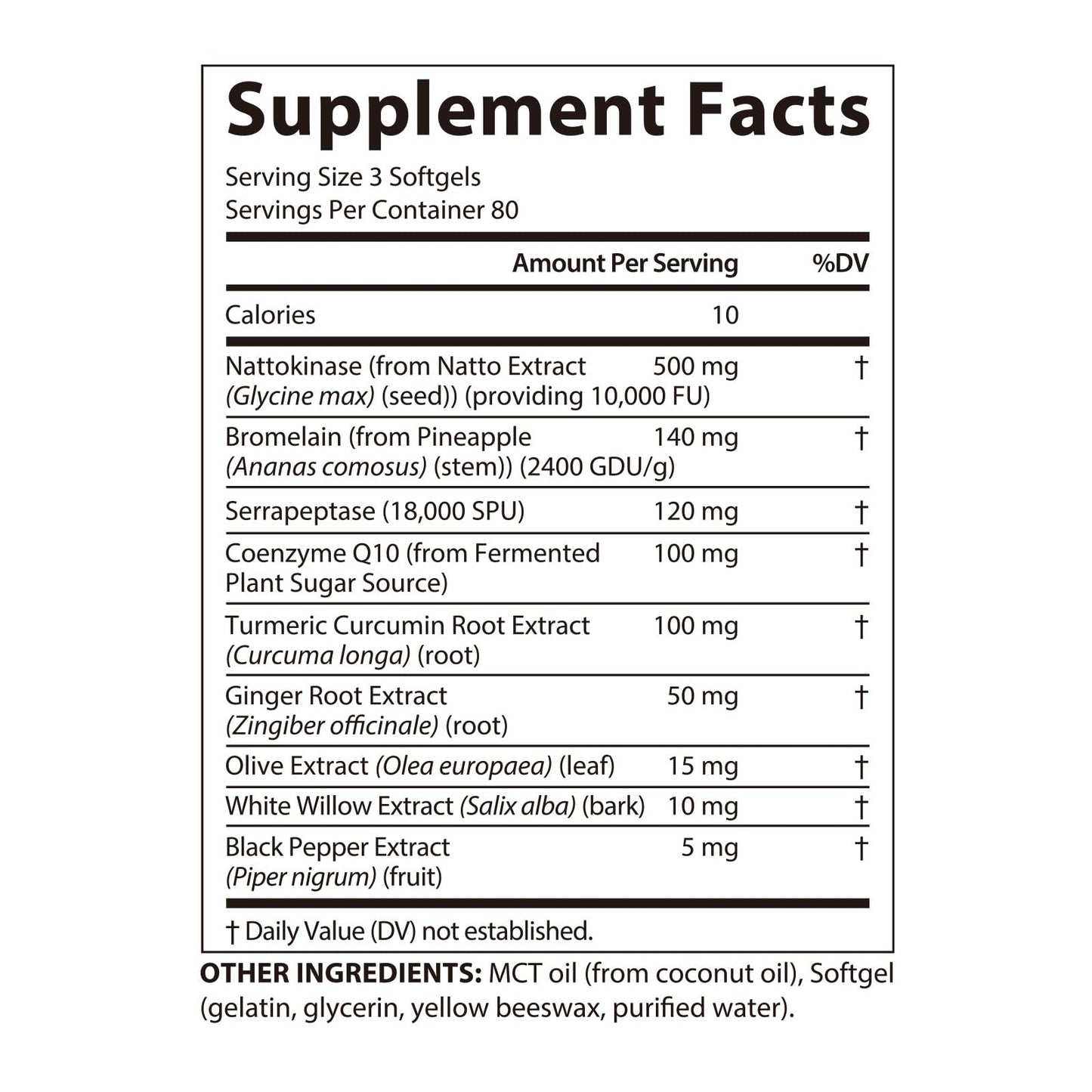 FANGCUN Nattokinase 8 in 1 Softgels, 240 Count, 500mg (10,000 FU) Per Serving