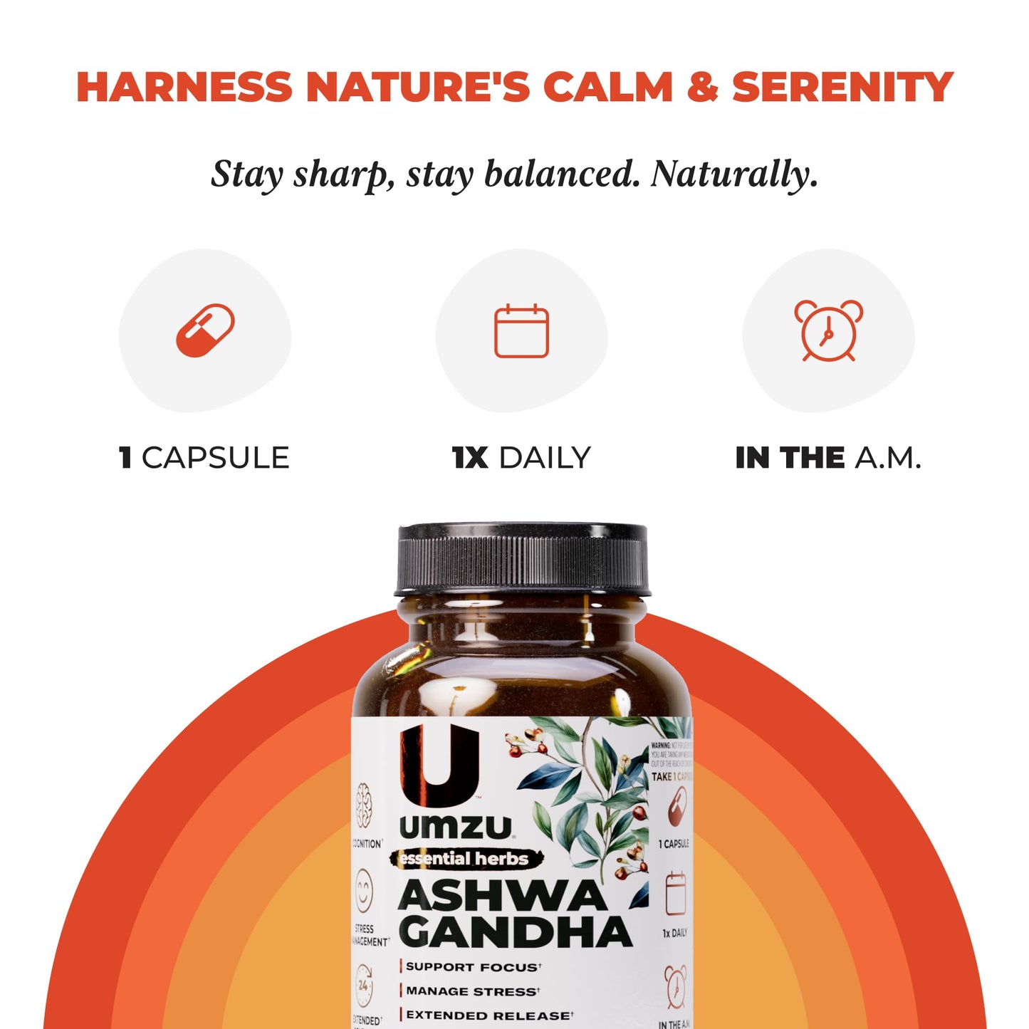 UMZU Ashwagandha Capsules, 30 Count