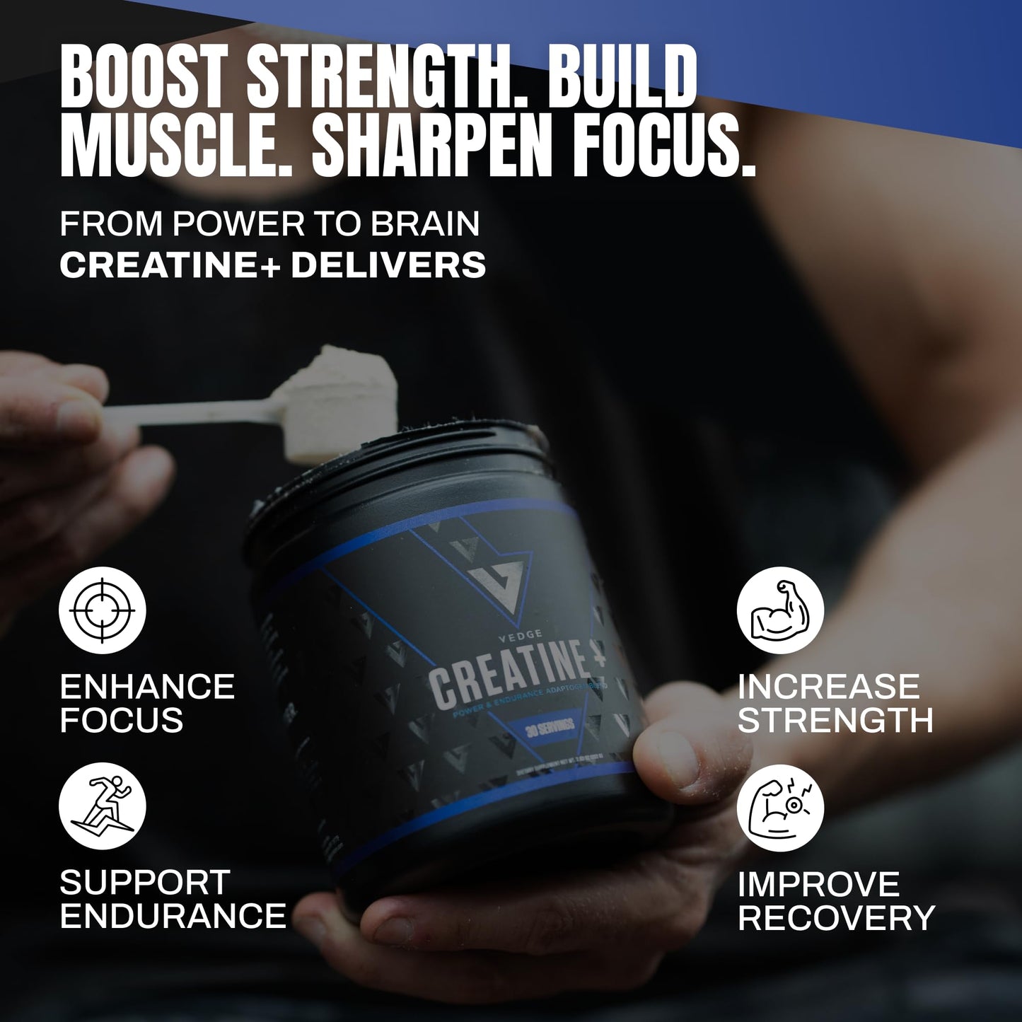 VEDGE Vanilla Protein Powder With Creatine Monohydrate And Vegan Omega 3