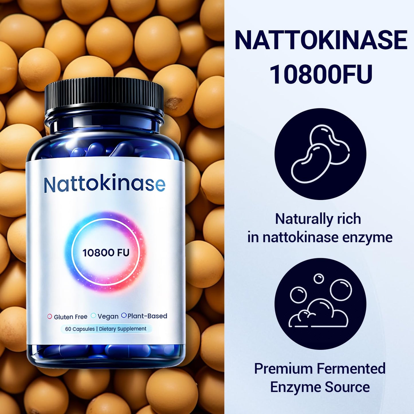 NADiminish Nattokinase 10800 FU Capsules, 60 Count