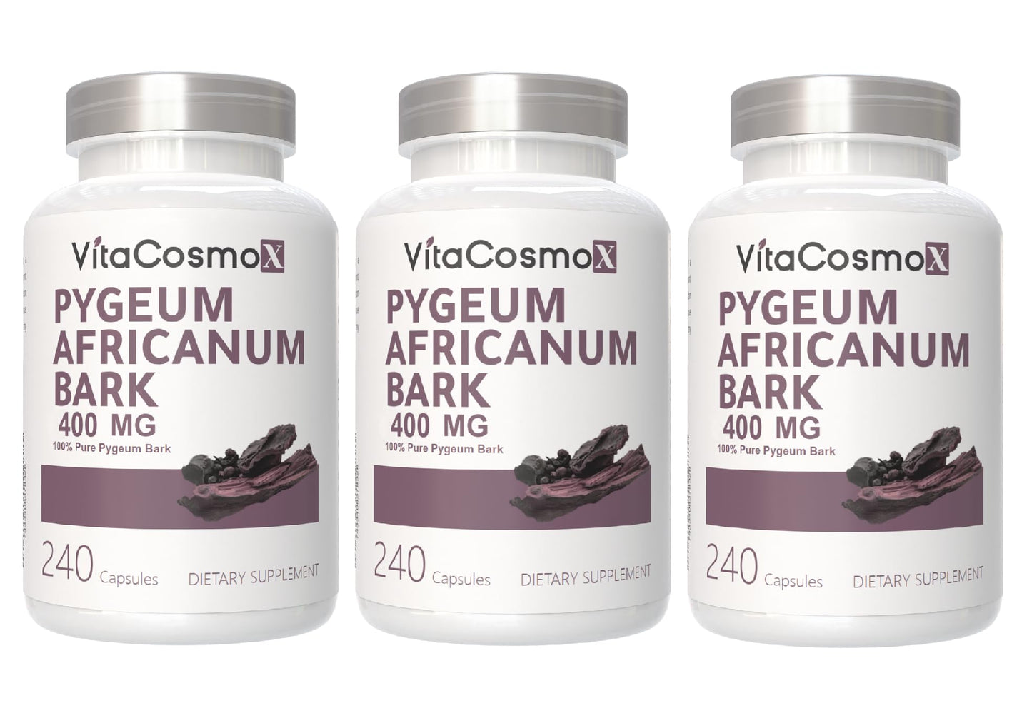 VitaCosmoX Pygeum Africanum Supplement Capsules 240 Veggie Capsules