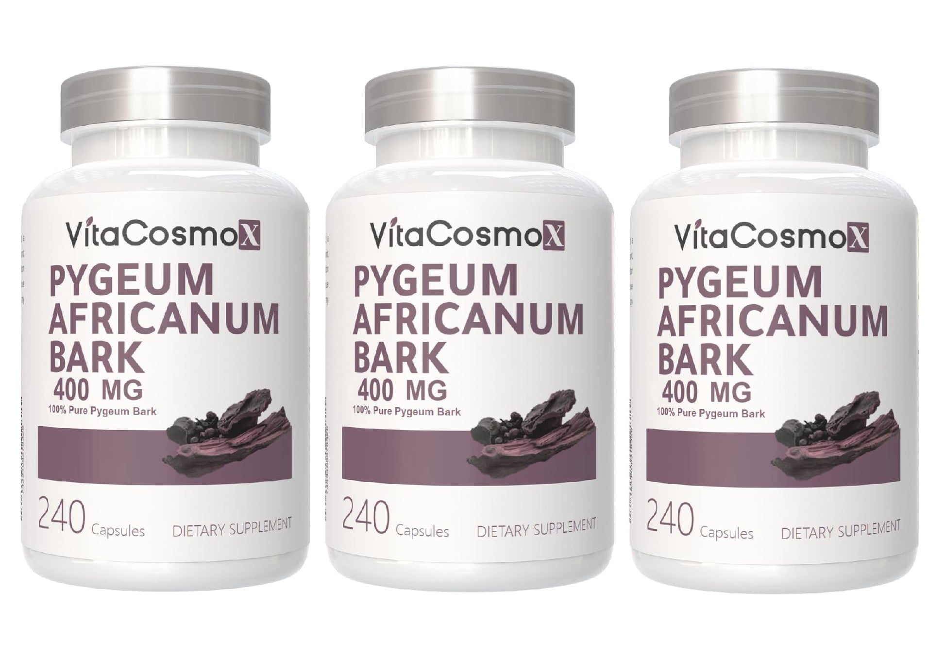 VitaCosmoX Pygeum Africanum Supplement Capsules 240 Veggie Capsules