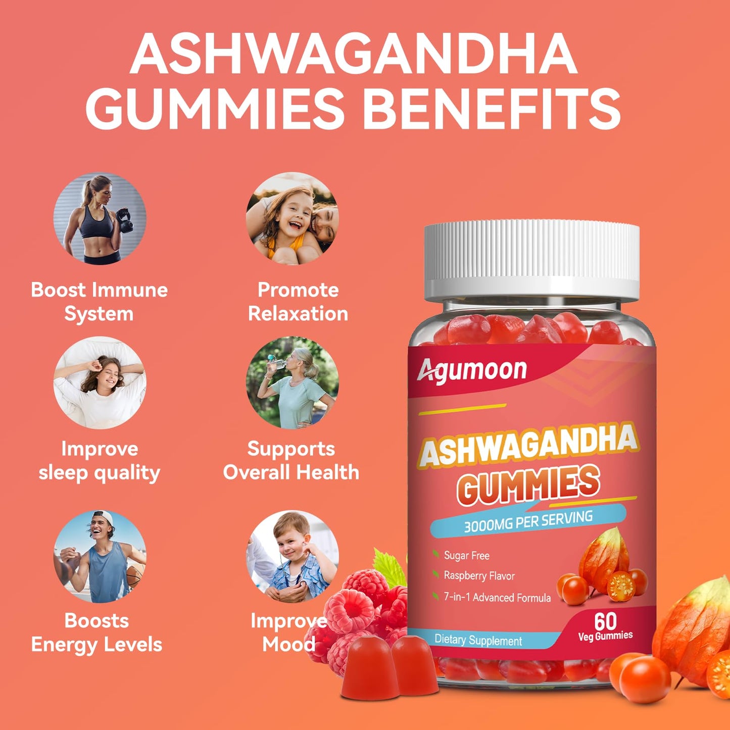 Agumoon Ashwagandha Gummies 120 Count