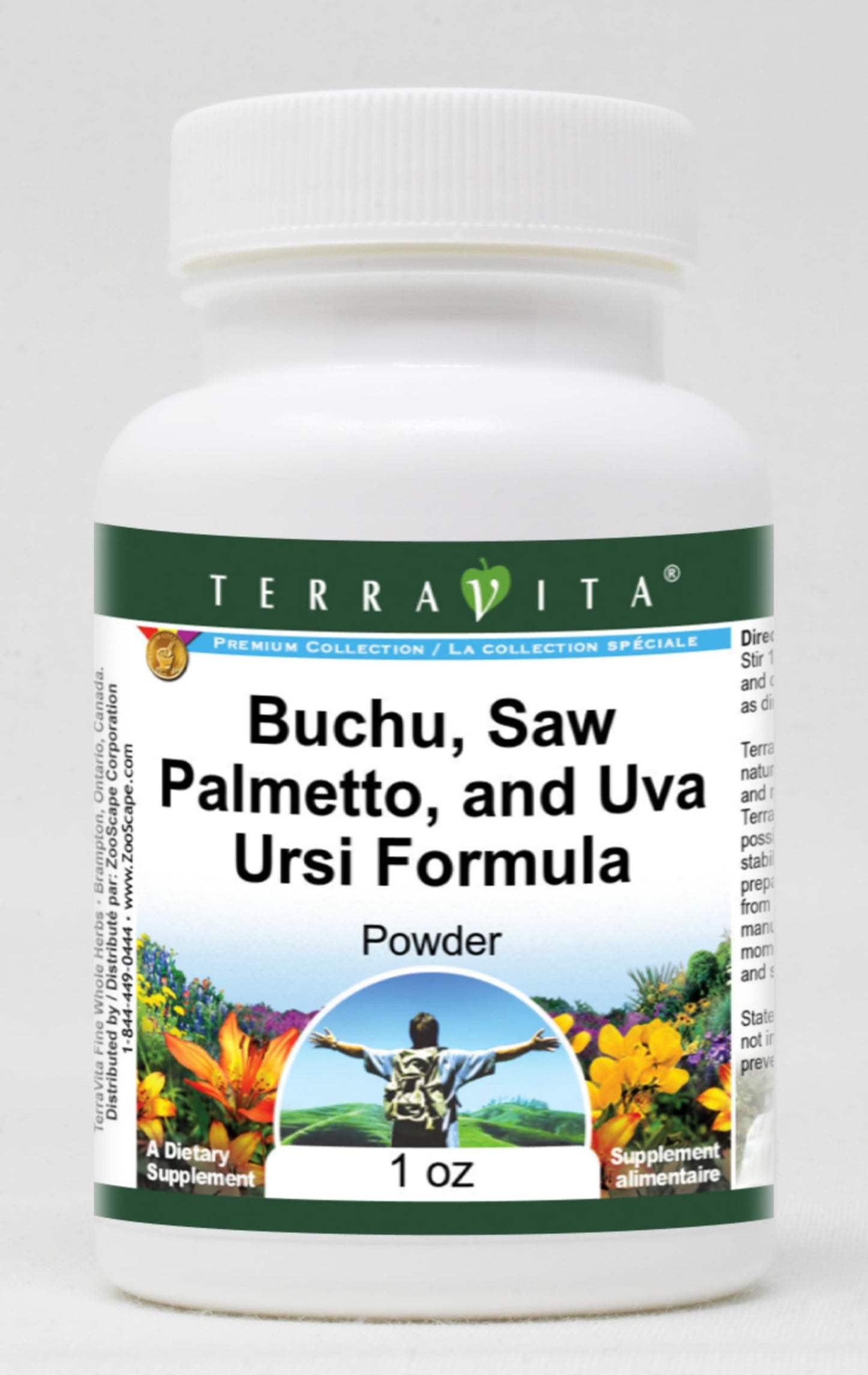 Terravita Prostate Support Powder - Buchu, Saw Palmetto and Uva Ursi, 3 Pack