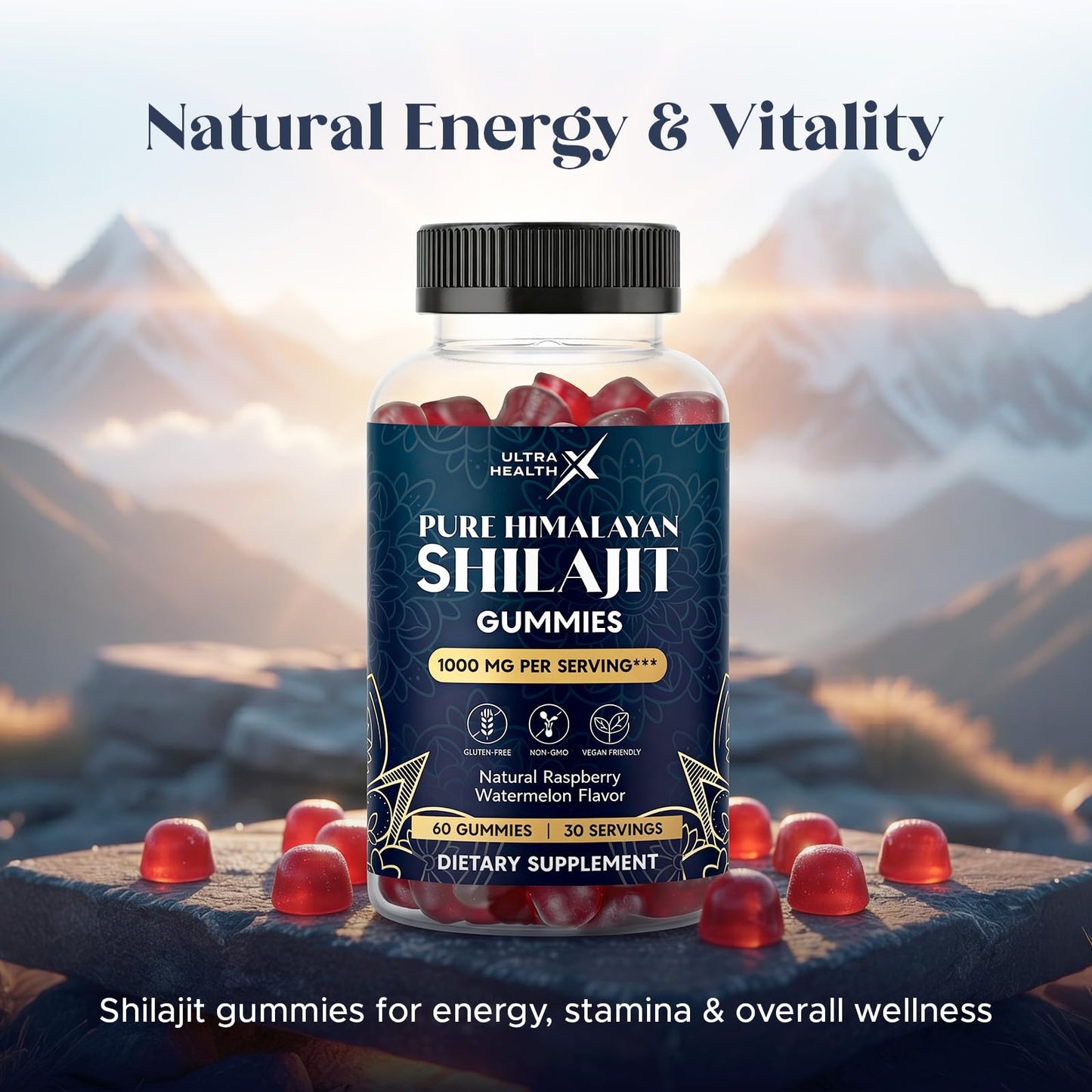 UltraHealthX Himalayan Shilajit Pure Gummy 60 Count