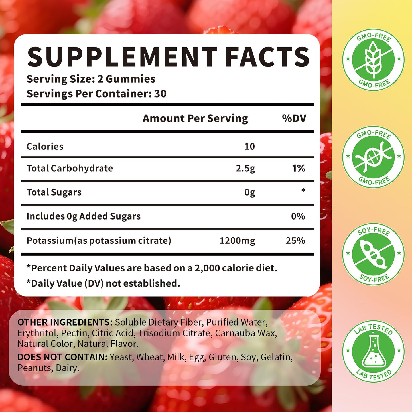 HUUAYAO Potassium Citrate Gummies 1200mg, 120 Count
