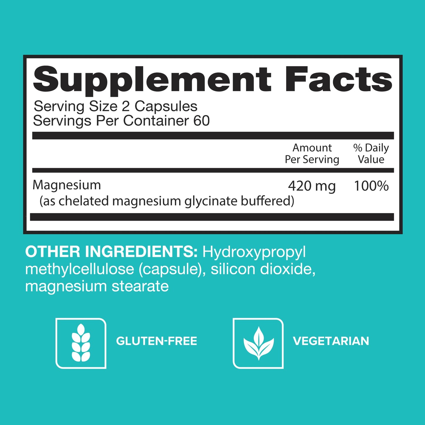 Qunol Magnesium 420mg Capsules 120 Count