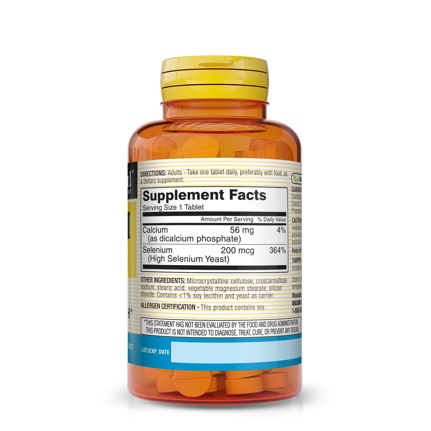 Mason Natural Selenium 200 mcg Tablets, 180 Count