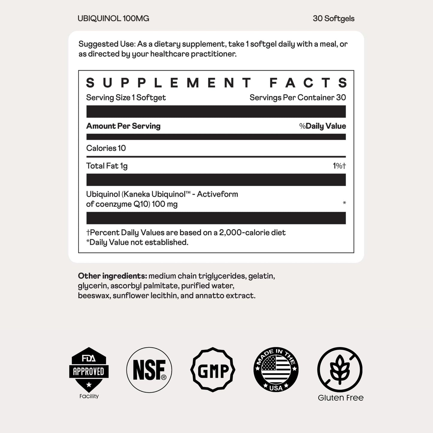 Nuray Ubiquinol 100mg Softgels, 30 Count