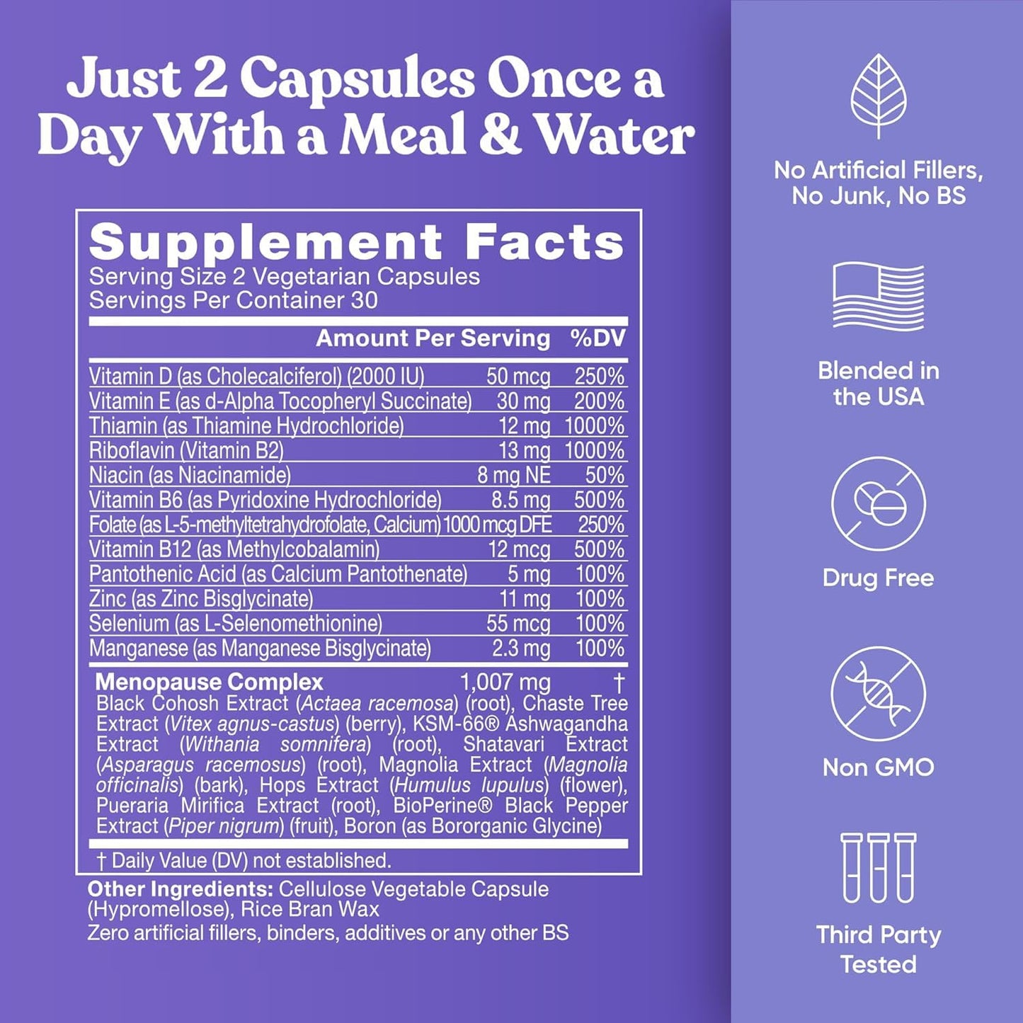 Eu Natural Staying Cool Menopause Supplements for Women - Hormonal Hot Flash Relief, Weight Support, and Night Sweats - Vitex Chaste Tree and Black Cohosh 60 Vegetarian Capsules
