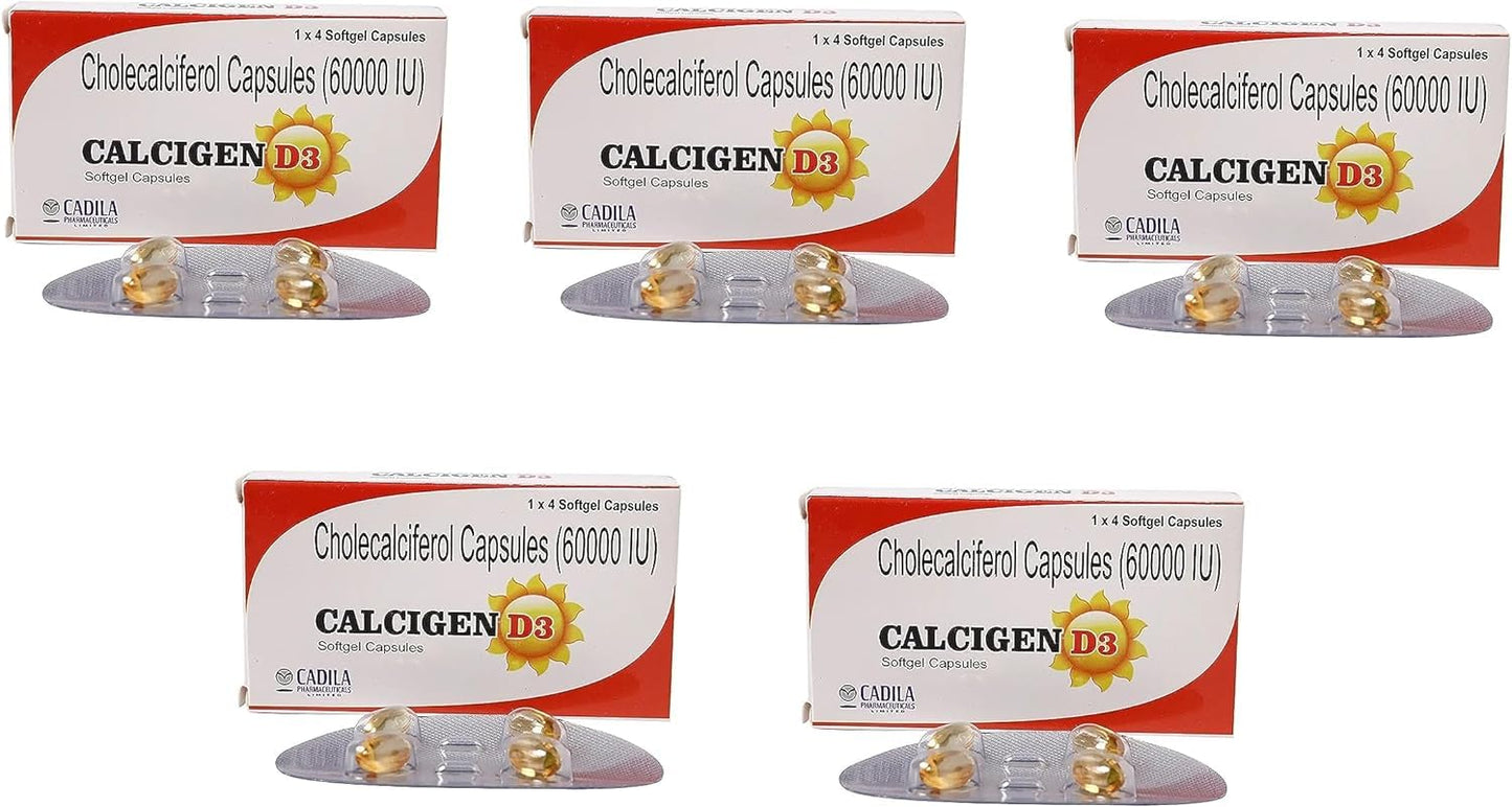 Generic Cholecalciferol (Vitamin D3) 60000 IU Capsules 40 Count