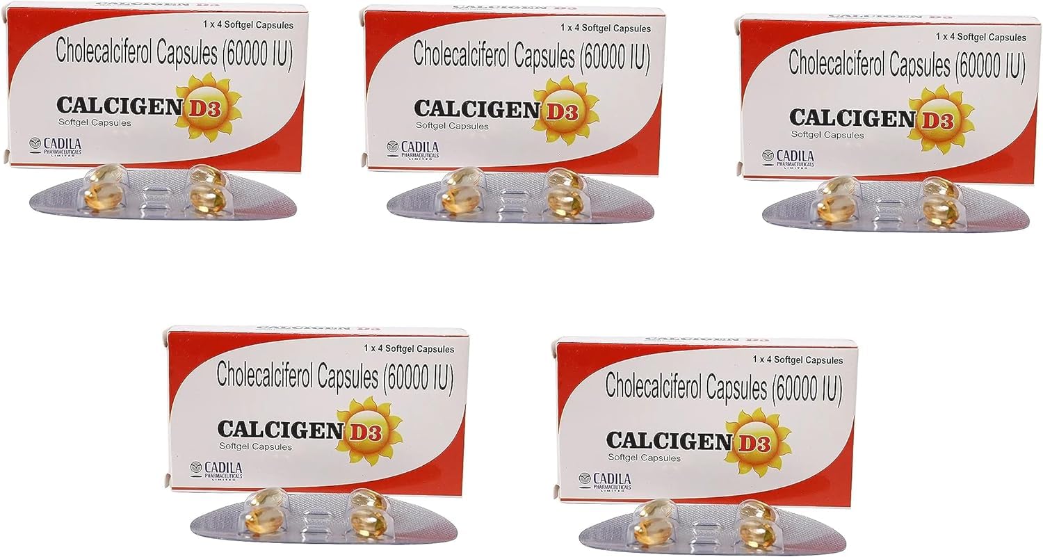 Generic Cholecalciferol (Vitamin D3) 60000 IU Capsules 40 Count
