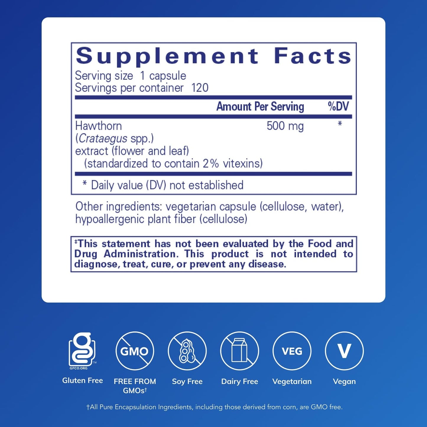 Pure Encapsulations Hawthorn Extract 120 Capsules