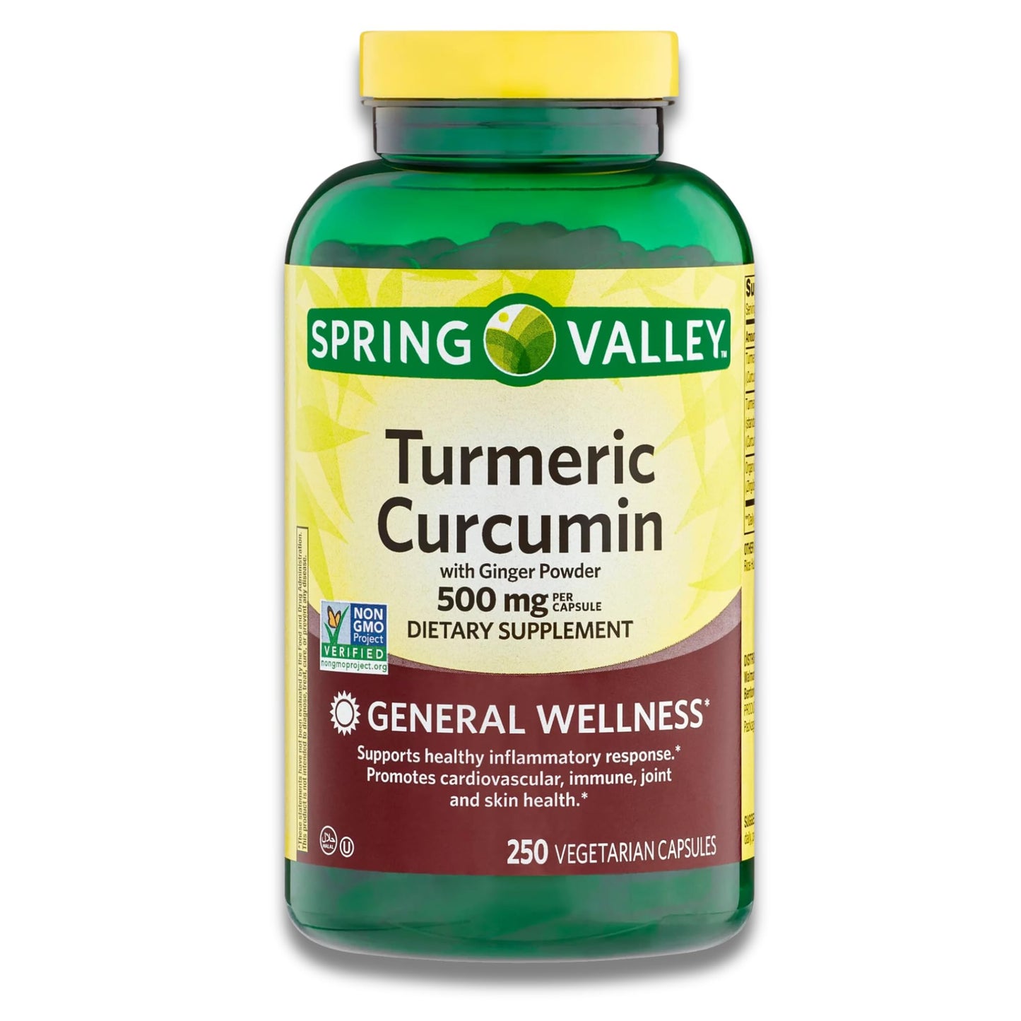 KP+ Turmeric Curcumin with Ginger Powder 500 mg Capsule, 250 Veg Capsules