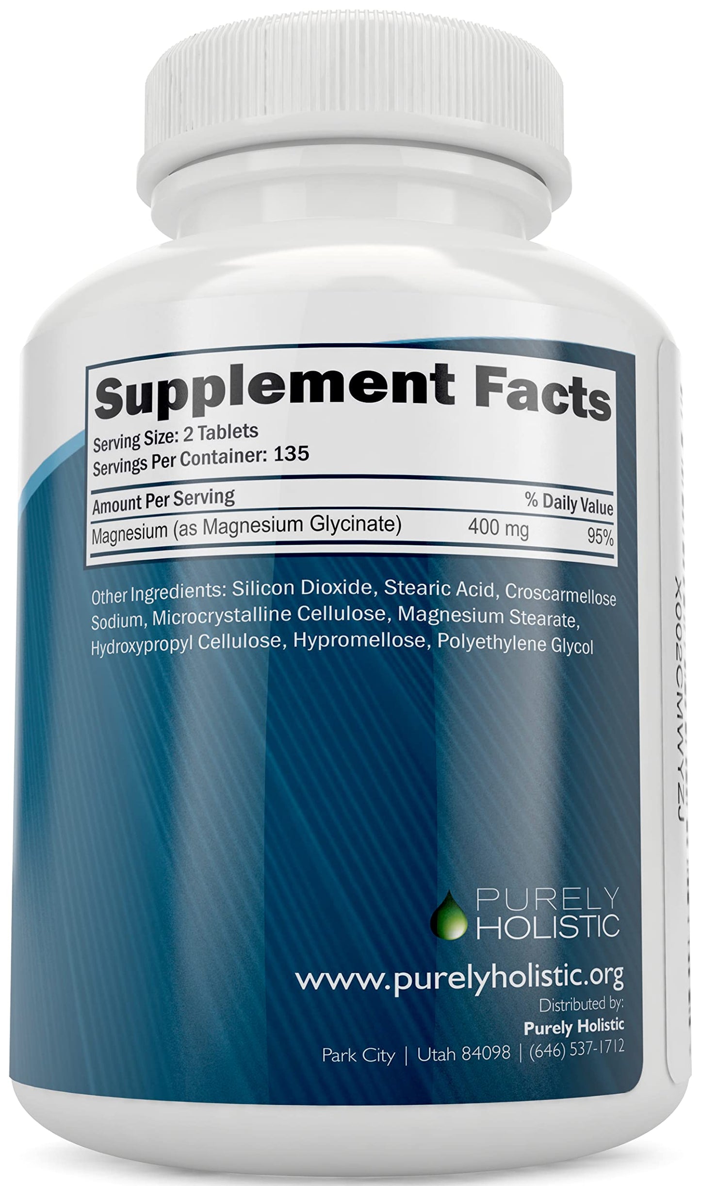 Purely Holistic Magnesium Glycinate 400mg + Organic Turmeric Curcumin 700mg with Bioperine Providing 95% Curcuminoids, Capsules, Tablets, 2-Pack