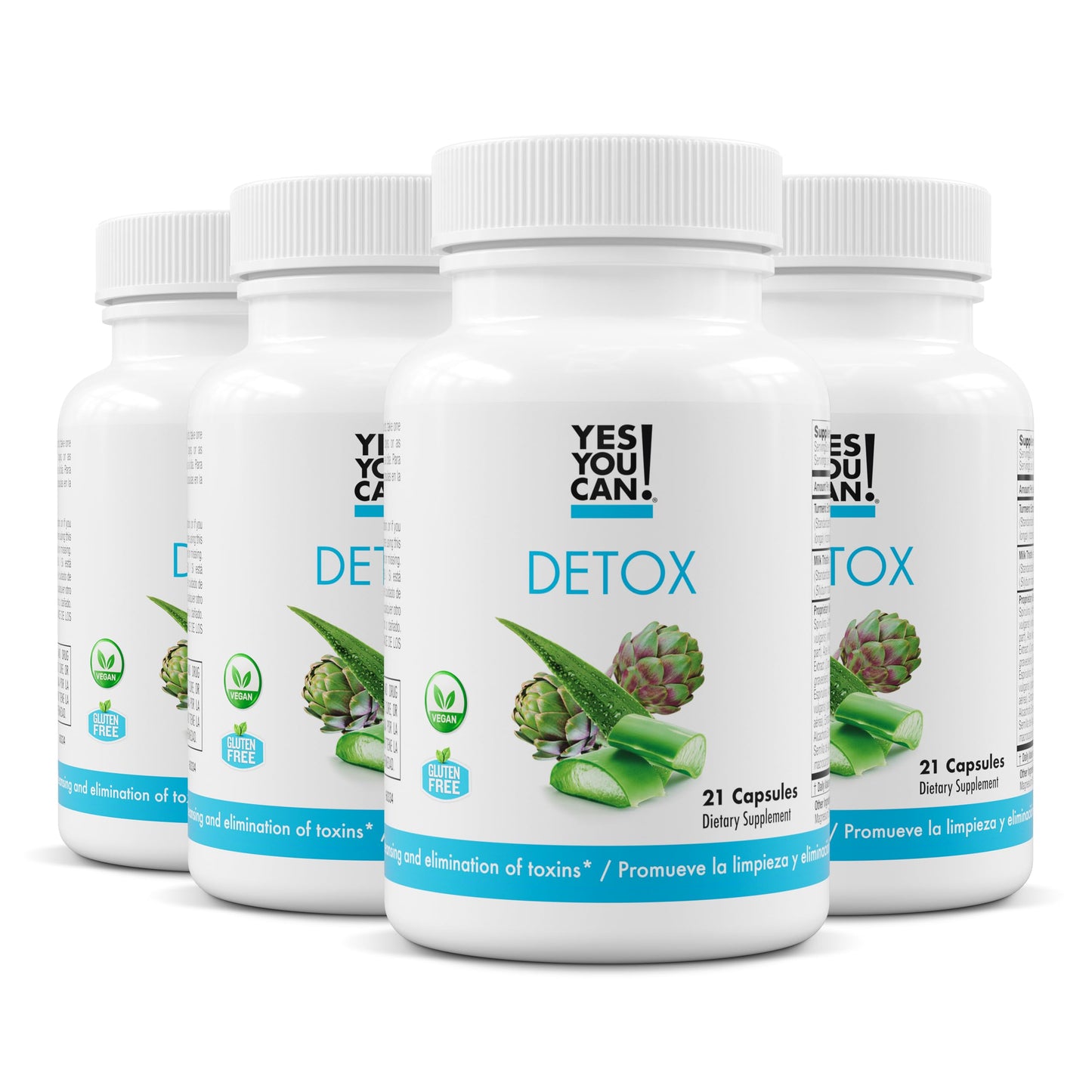 Yes You Can! Natural Detox Pills Diuretic Cleanse with Electrolytes & Vitamins Gluten-Free 84 Capsules