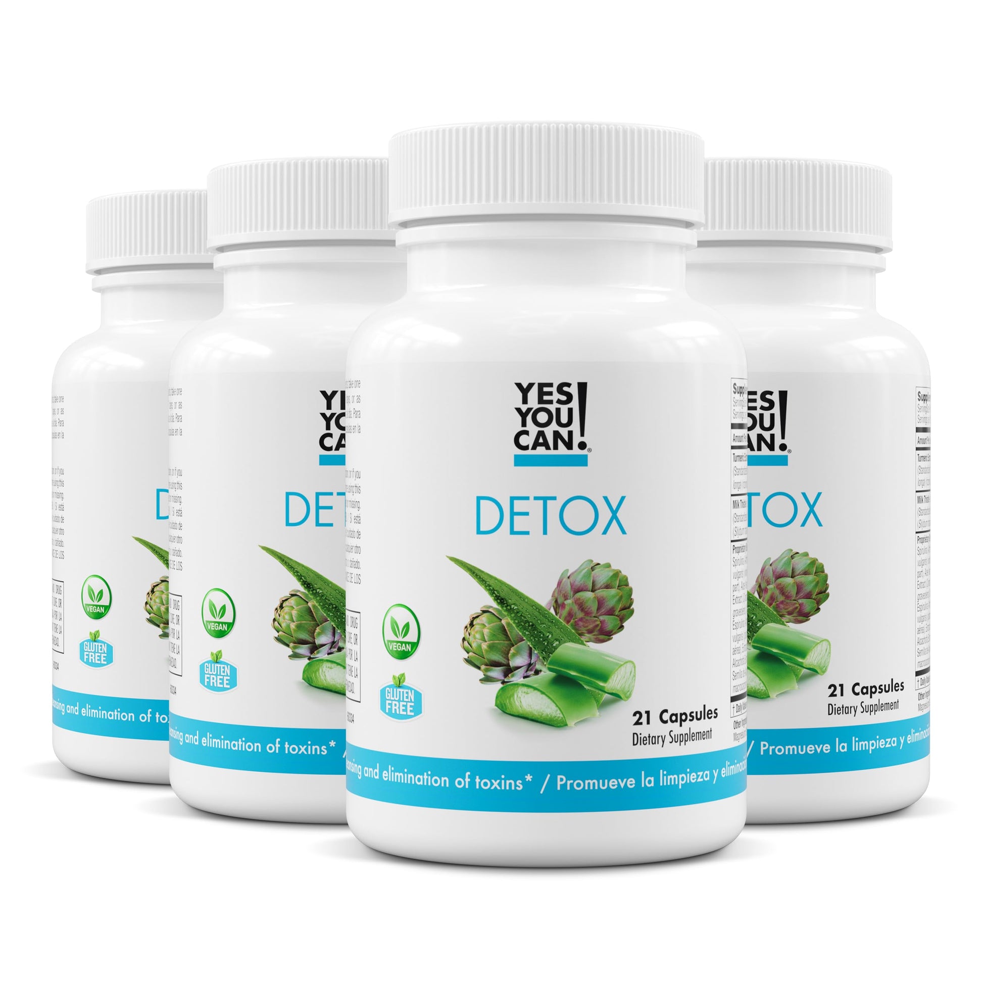 Yes You Can! Natural Detox Pills Diuretic Cleanse with Electrolytes & Vitamins Gluten-Free 84 Capsules
