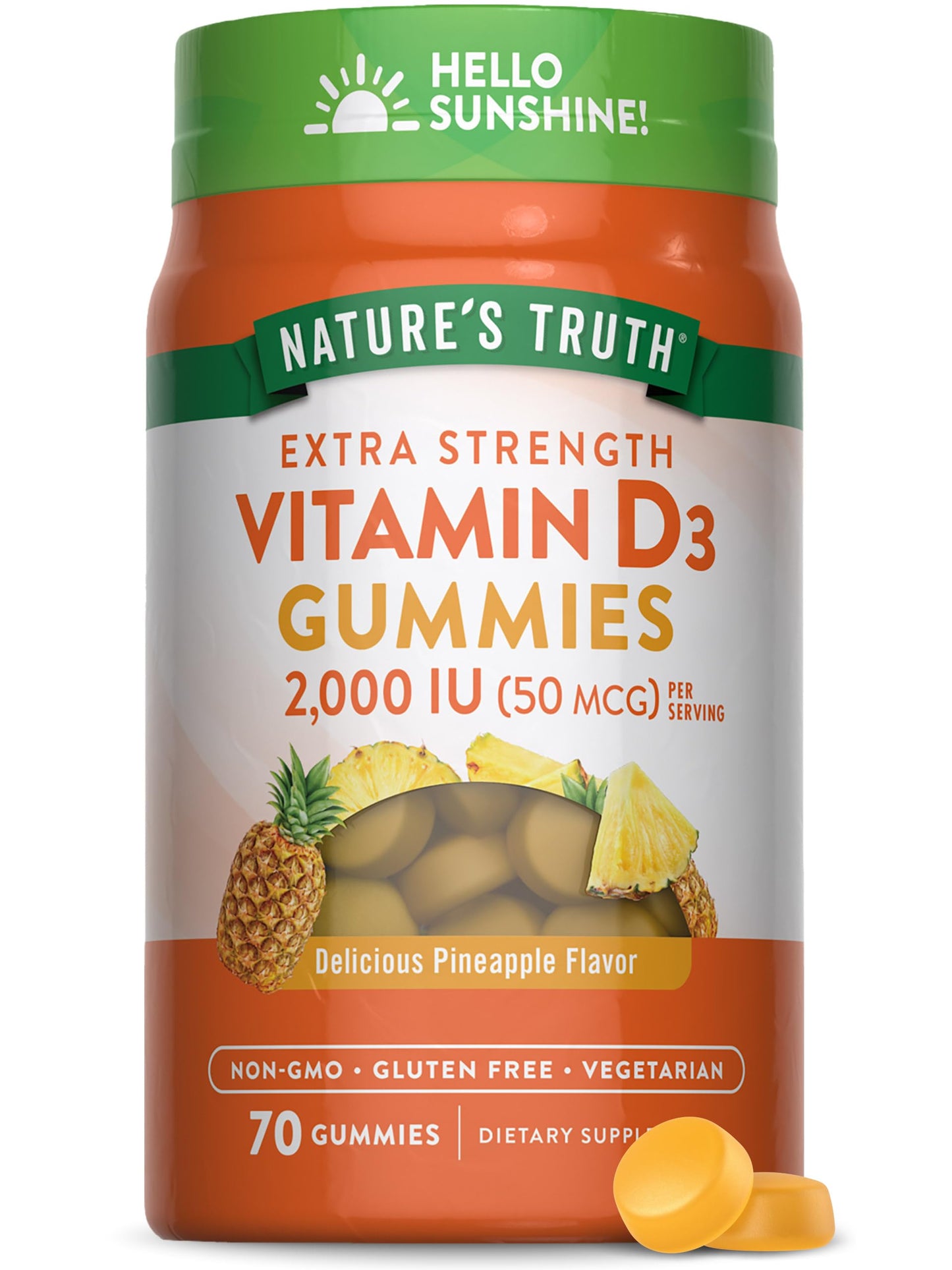 Nature's Truth Vitamin D3 Gummies 2000 IU, 70 Count