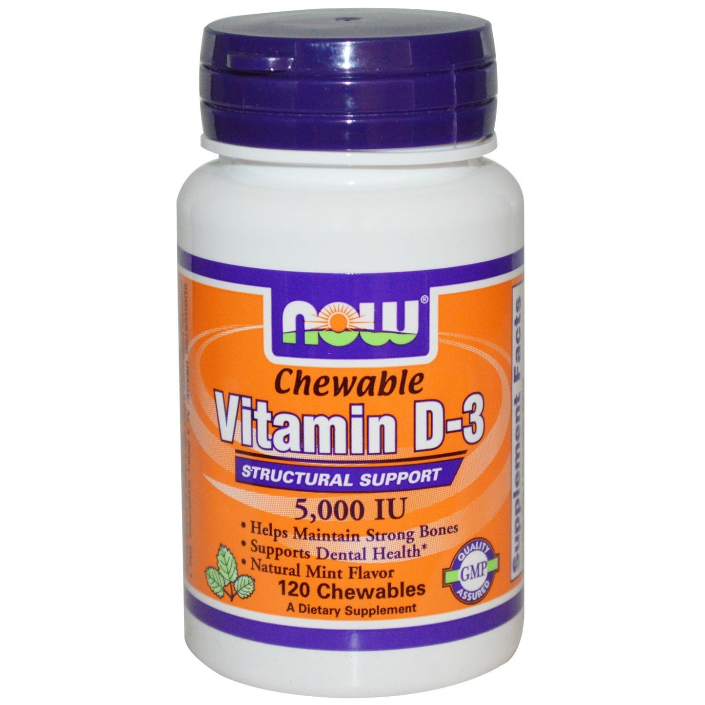 NOW Foods Vitamin D-3 5000 IU Mint Flavor 1 Capsule