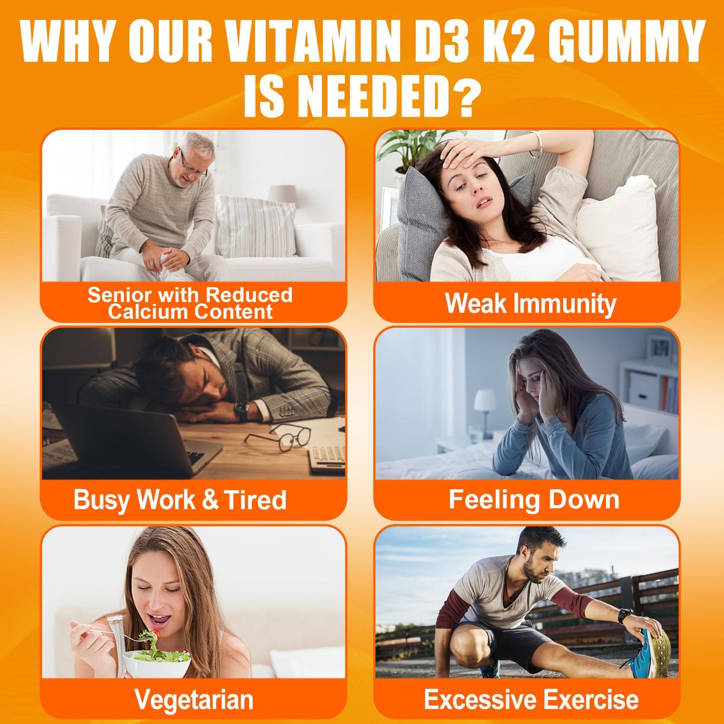Maennyliy Vitamin D3 K2 Gummies for Adults D3 5000IU + K2 (MK-7) 120mcg, 120 Gummies