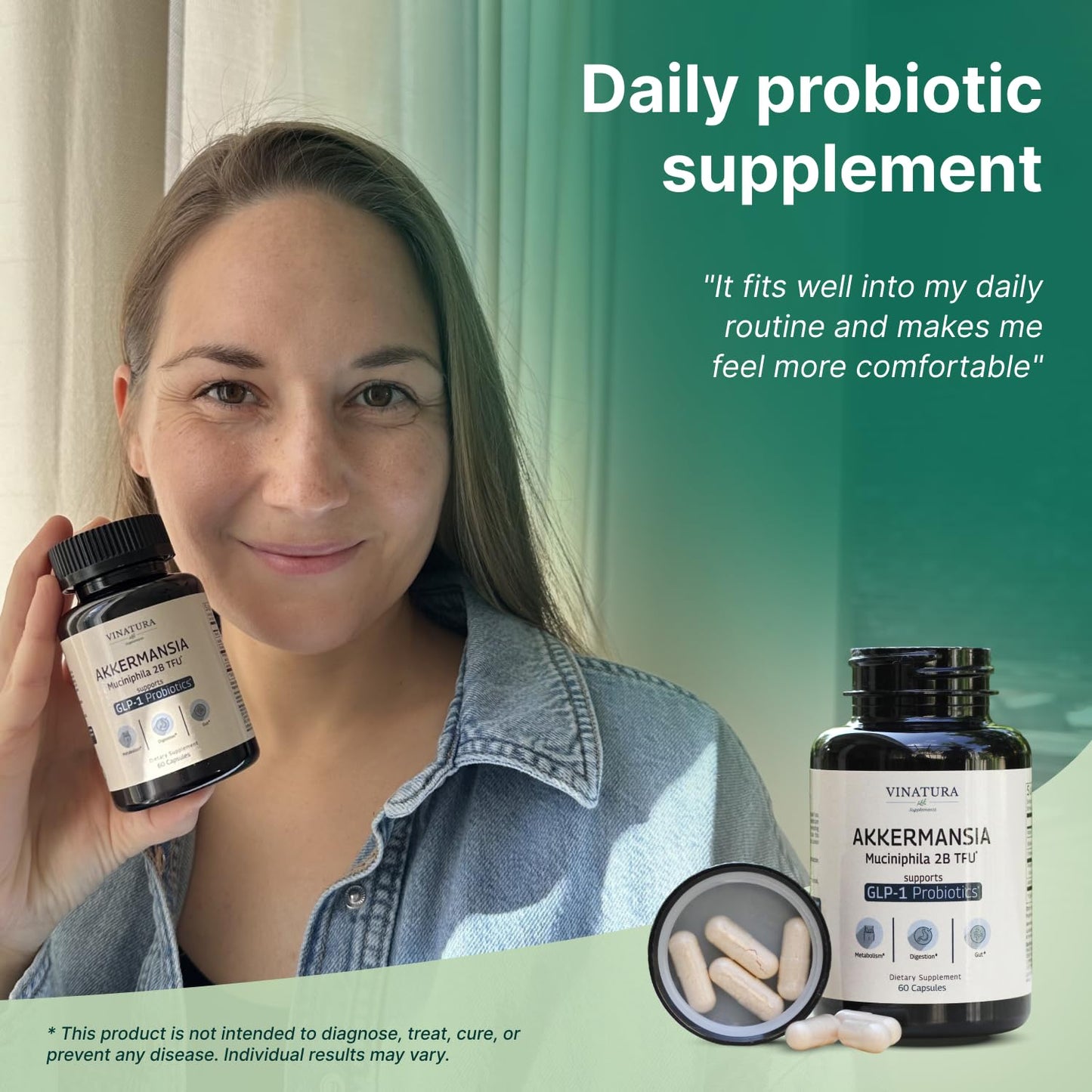 VINATURA Akkermansia Probiotic Capsule, 60 Capsules