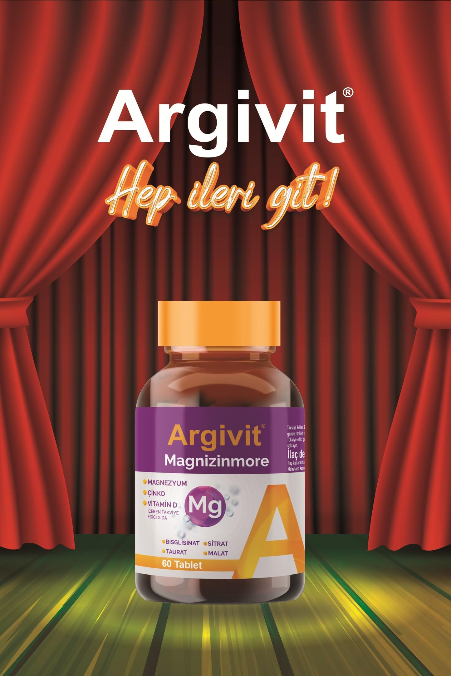 Argivit Magnizinmore 4-Form Magnesium Complex with Zinc, Vitamin D3 and B-Vitamins, Energy and Immune Support, 60 Tablets