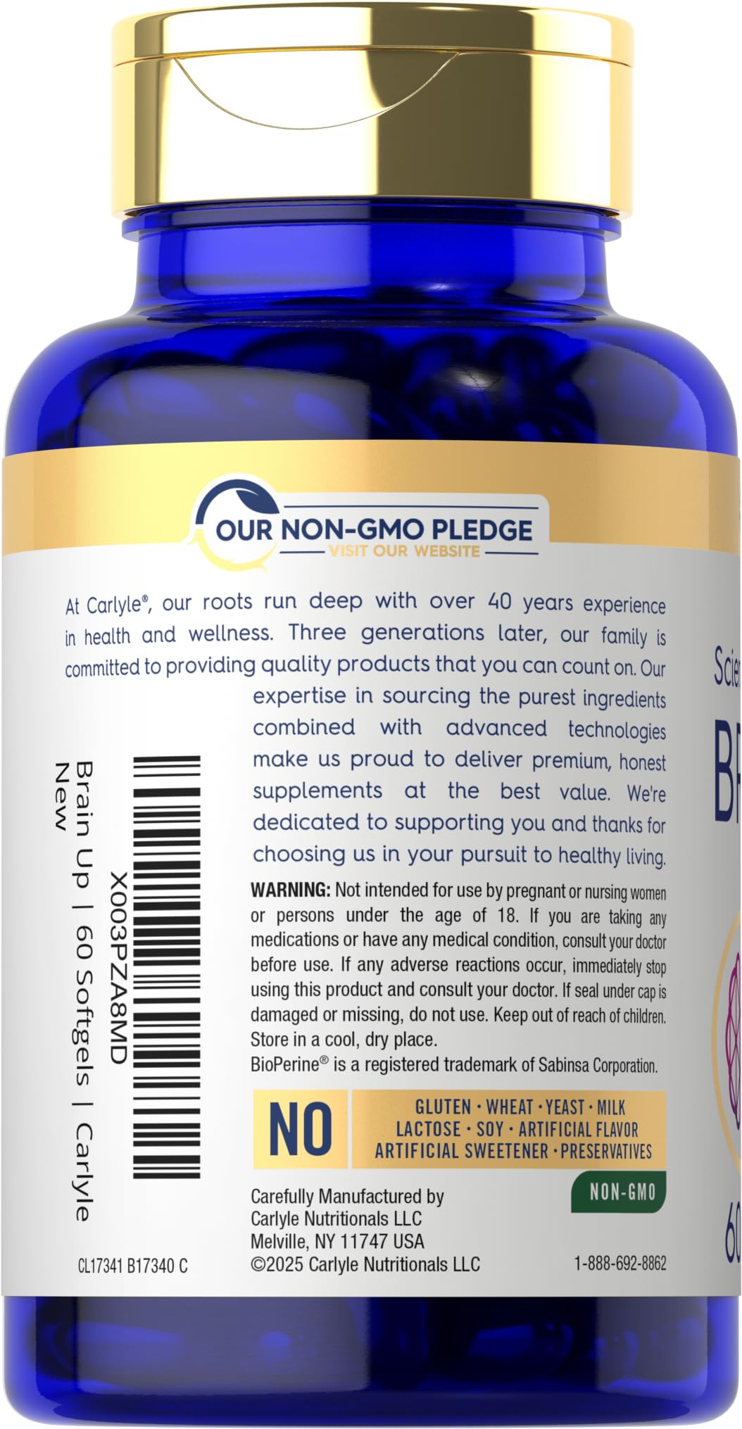 Carlyle Brain Nootropic Supplement Softgels 60 Count