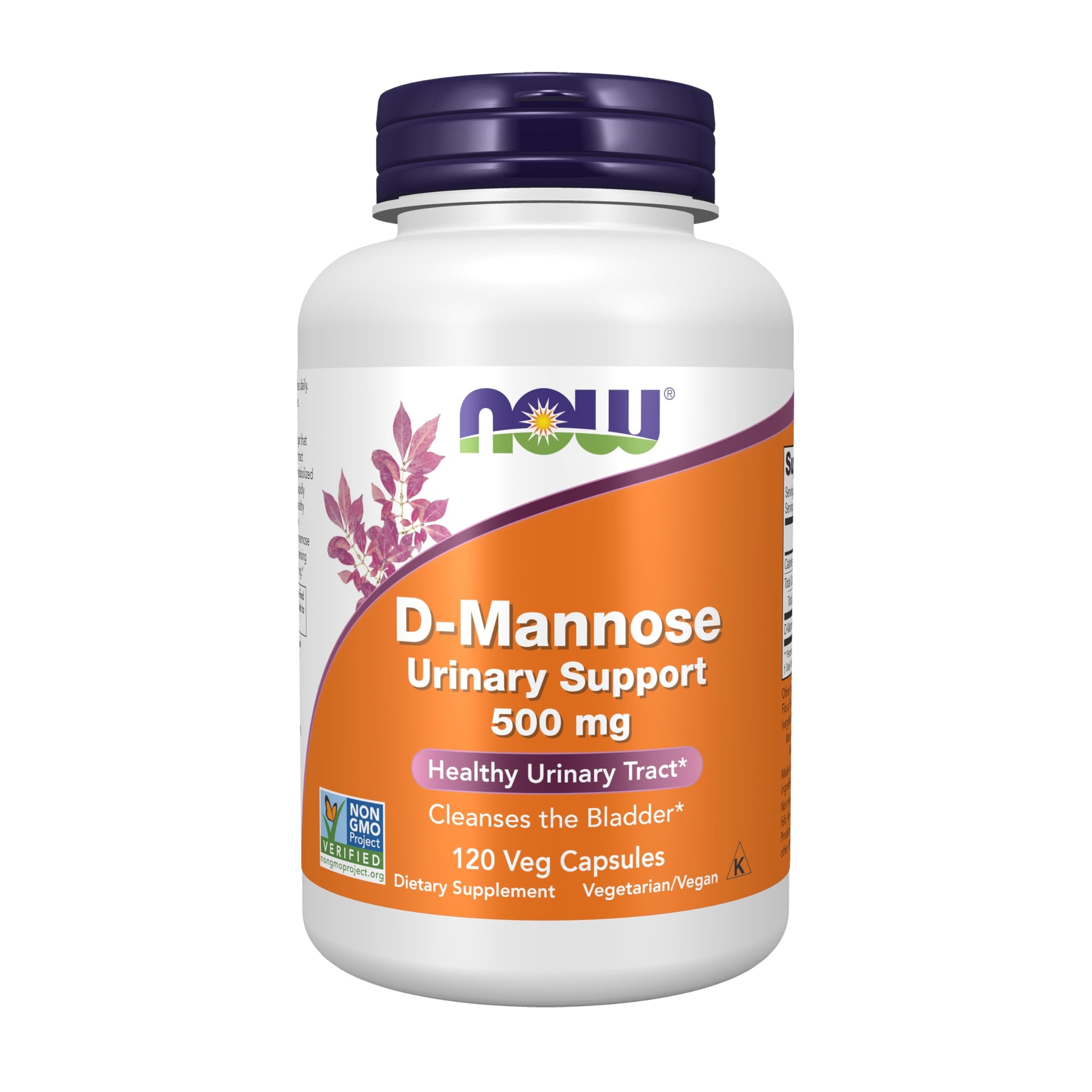 NOW Foods D-Mannose 500 mg Capsules, 120 Count