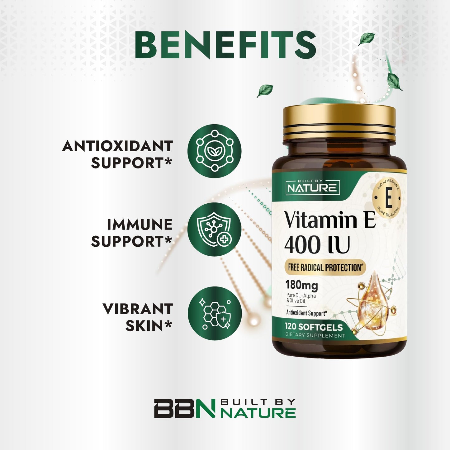 Built by Nature Vitamin E with Olive Oil 400 IU Softgels 120