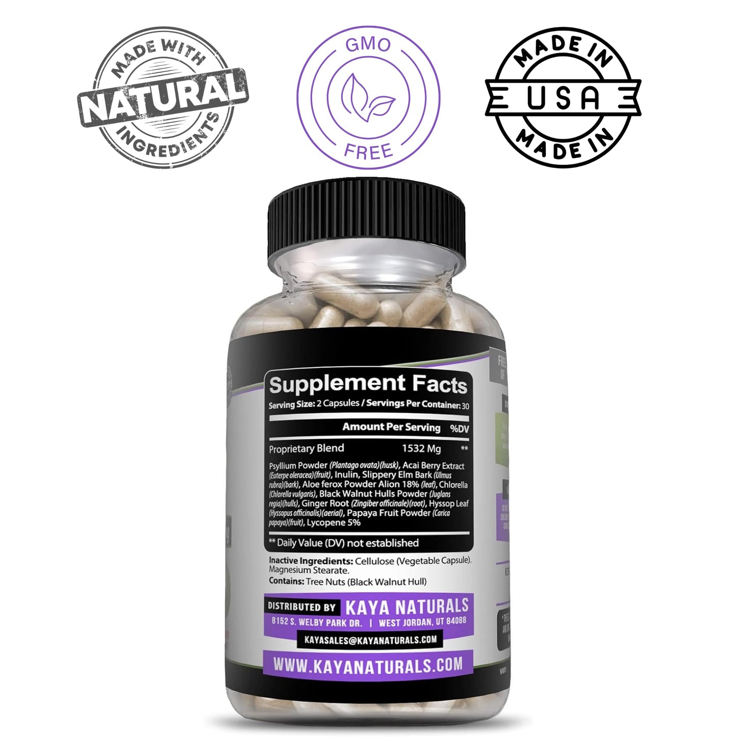 Kaya Naturals Max Detox Herbal Supplement Capsules 300 Count