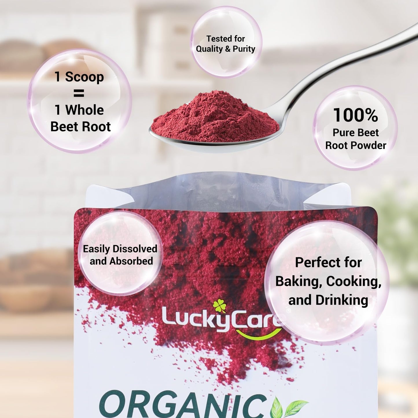 Luckycare Organic Raw Beet Root Powder 32 Ounce