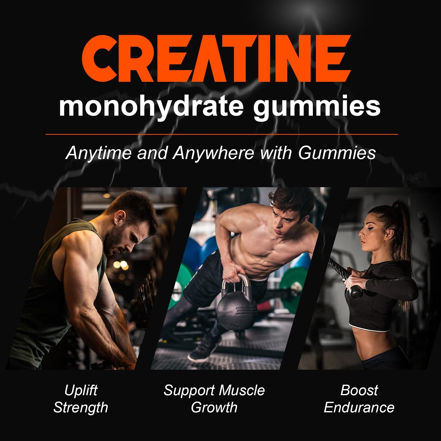 S.G Inc Creatine Monohydrate Gummies for Men & Women, 120 Count