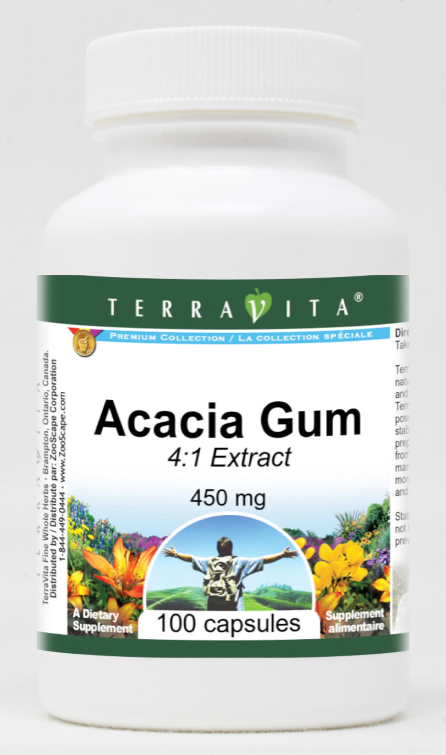 Terravita Acacia Gum 4:1-450 mg Capsules, 100 Capsules