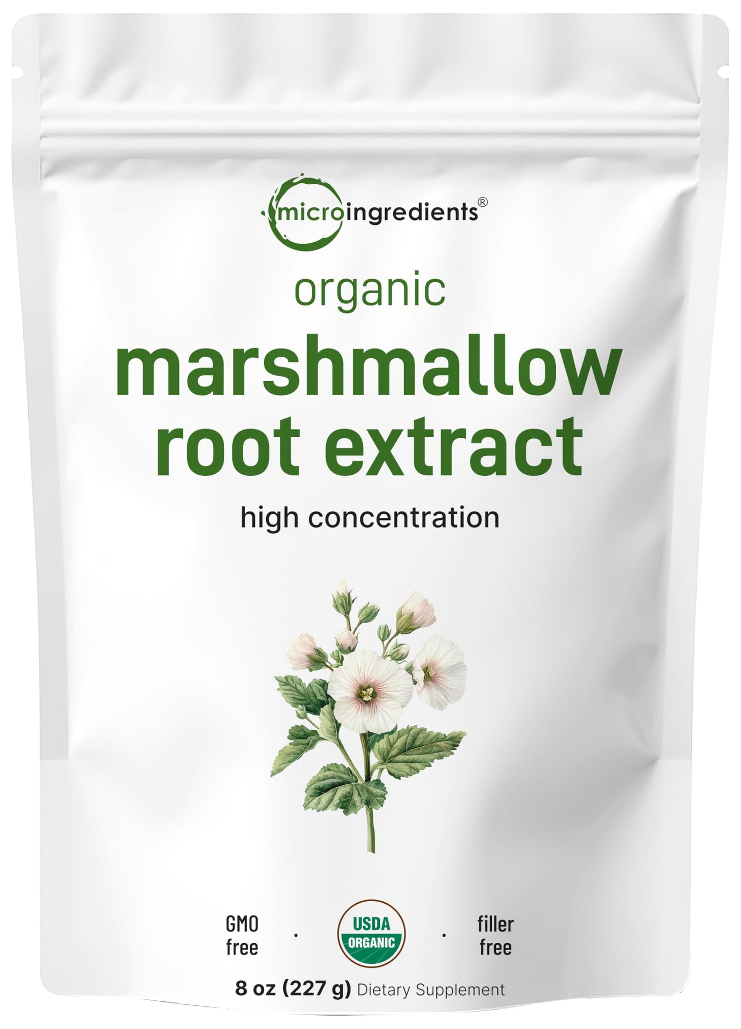 Micro Ingredients Organic Marshmallow Root Powder, 8 Ounce