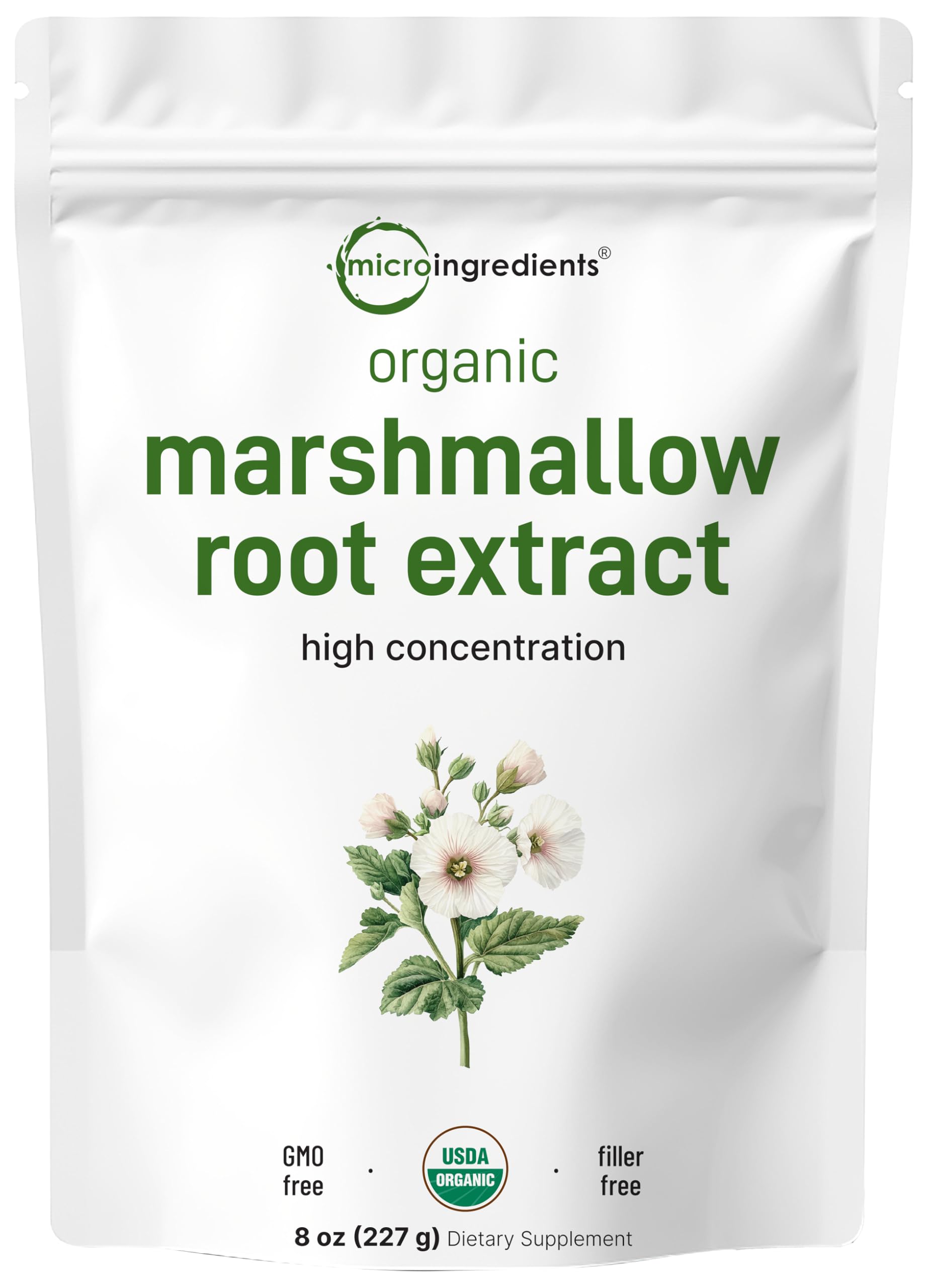 Micro Ingredients Organic Marshmallow Root Powder, 8 Ounce