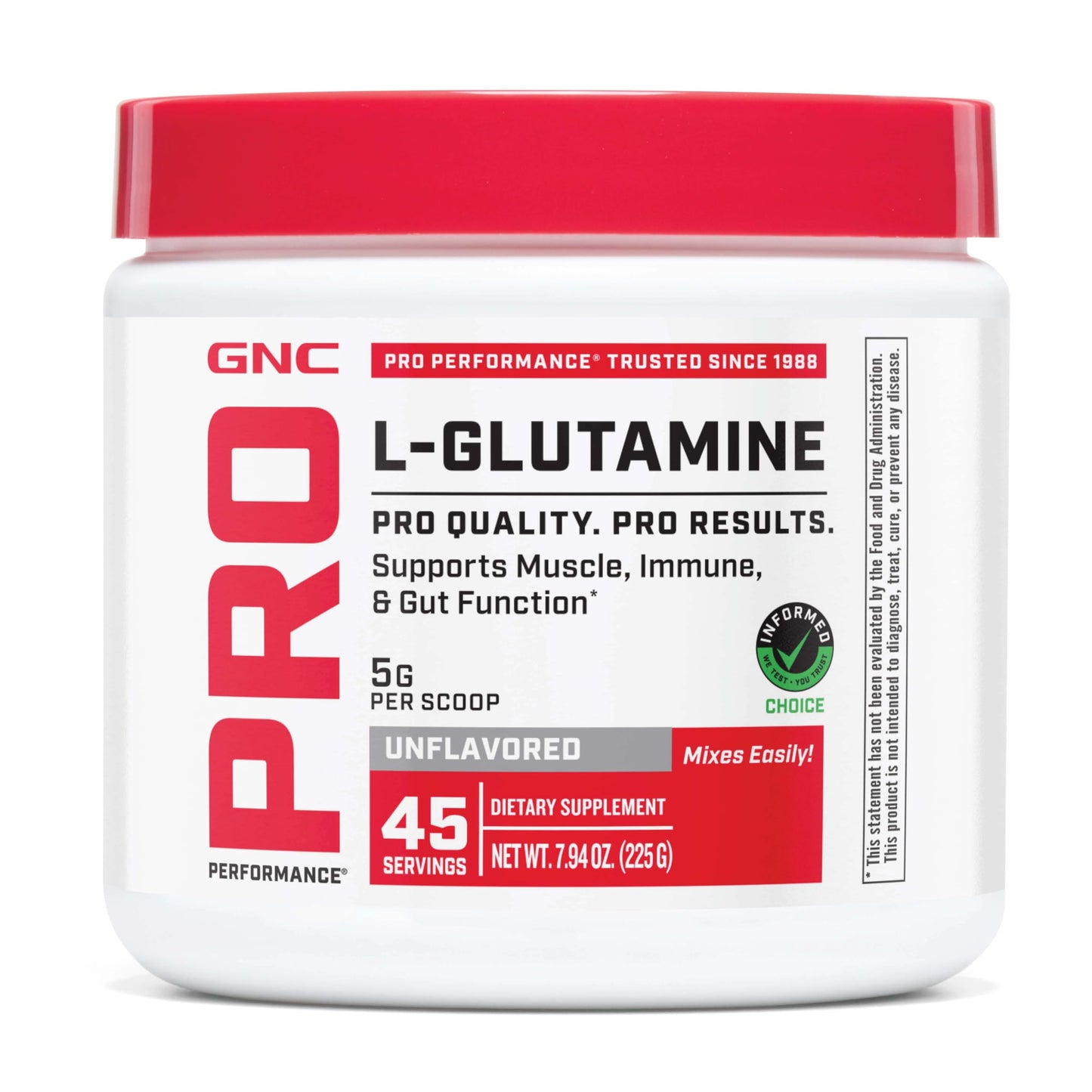 GNC Pro Performance L-Glutamine 5000mg Powder, 7.94 Ounce