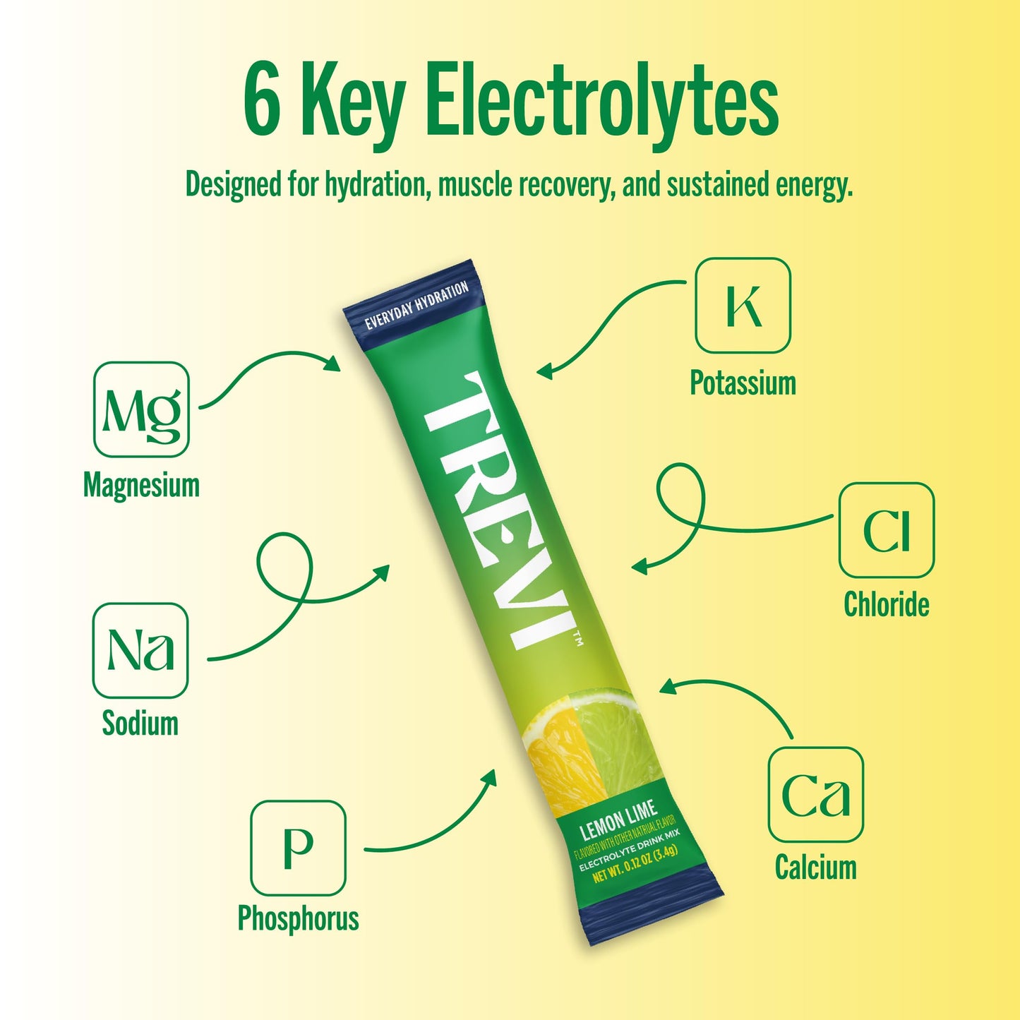 TREVI Electrolytes Powder Packets (2.4), Lemon Lime, 20 Servings