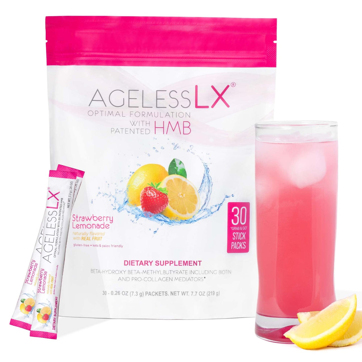 AgelessLX Biotin Supplement & Power Greens Powder Bundle 2-Pack