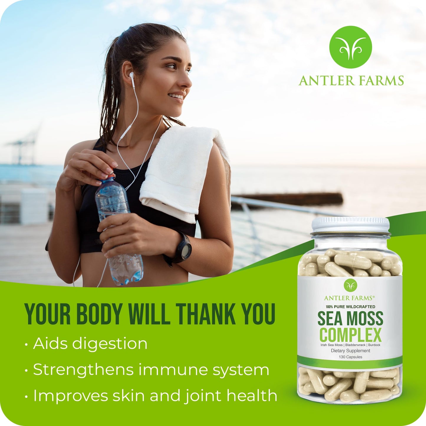 Antler Farms Sea Moss Complex Capsules 130 Count